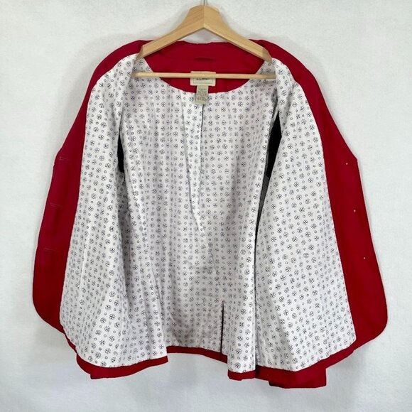 L.L. Bean Lightweight Lined Blazer Jacket Academia Grandma Core Outdoor Red 18W - Picture 3 of 5